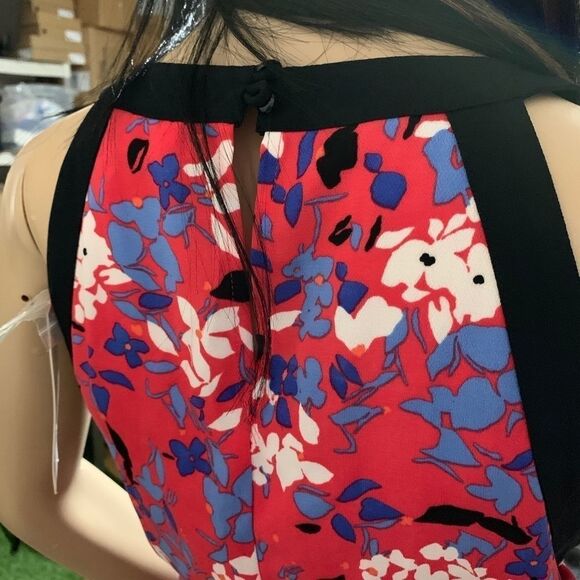 Elle Women’s Red & Black Floral Racer Back Skater Dress Spring Floral Dress 12 - Picture 5 of 6